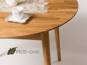 Стол обеденный круглый из массива дуба Сканди-3